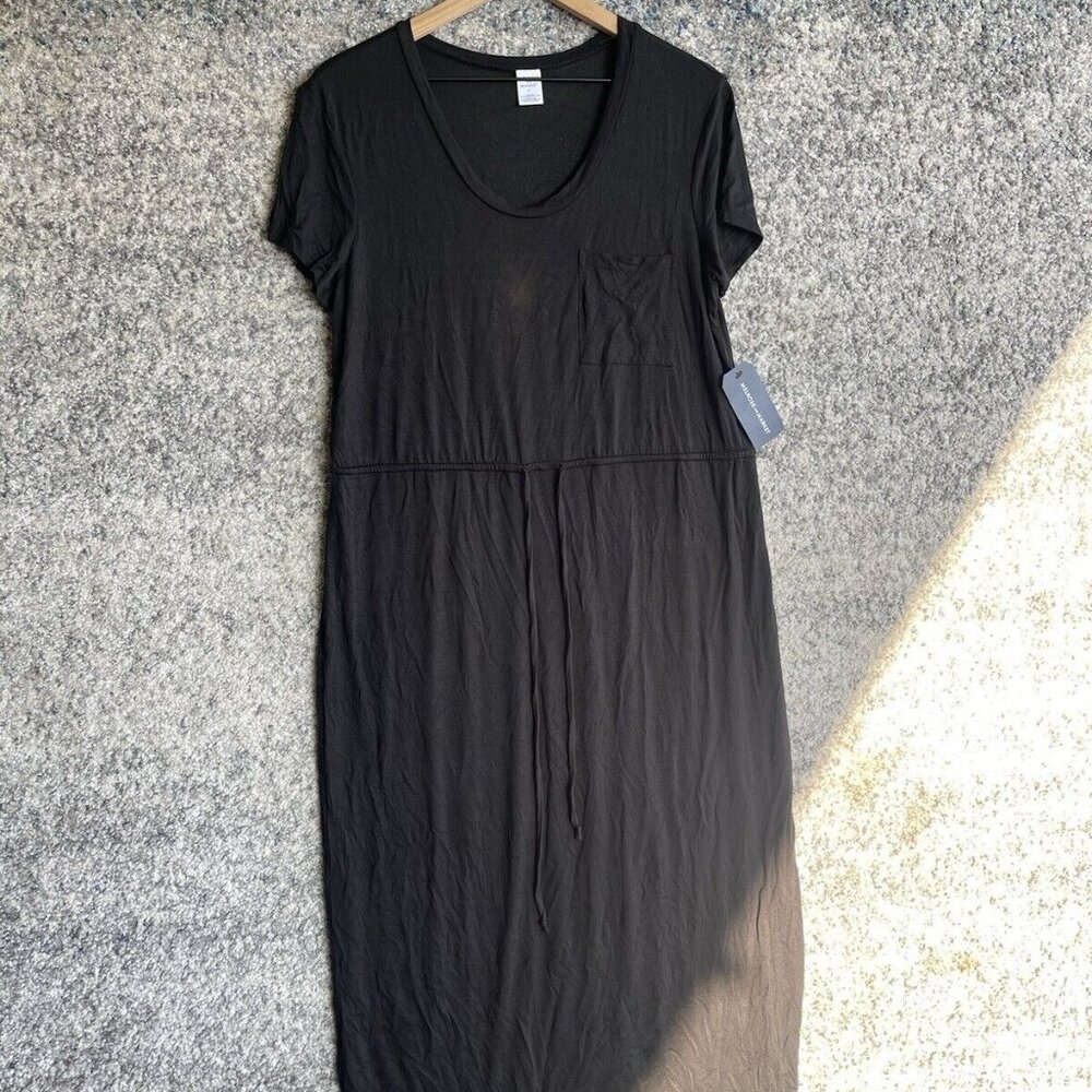New Melrose & Market Women's Medium Short‎ Sleeve Black Knit Shirt Dress
